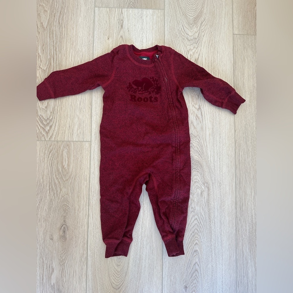 Roots Kids Burgundy Footie One Piece